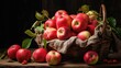 © stocker - red apples in basket ai generated