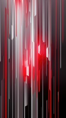Poster - Gray white neon vertical abstract background of red lines and low poly graphic style. AI generative.