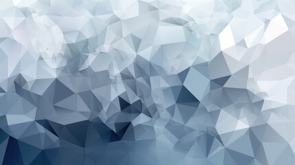 Poster - Gray-white-blue abstract background of circles in the style of low-poly graphics. AI generative.