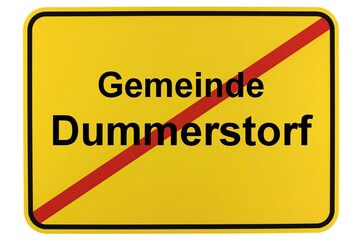 Illustration eines Ortsschildes der Gemeinde Dummerstorf in Mecklenburg-Vorpommern