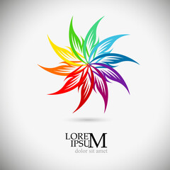 Wall Mural - Abstract rainbow star. logo object. Hand drawing. Not AI, Vector illustration