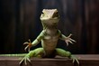 Engaging Lizard pose fun. Reptile wild pose. Generate Ai