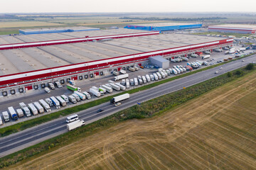 Aufkleber - Aerial view of giant logistic center