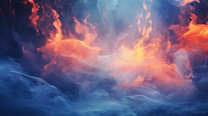Wall Mural - A close up of a fire and smoke in the air, AI