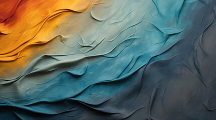 Poster - A close up of a fabric that is draped in different colors, AI