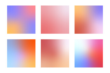 Poster - Set of abstract gradient backgrounds in different colors. A set of 6 backgrounds on an isolated background. Vector backgrounds for your design.