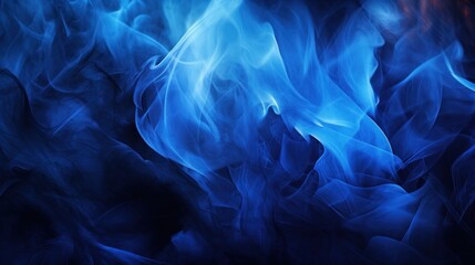 Wall Mural - a close up of blue flames in a dark background, ai
