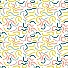 Poster - Black curved lines isolated on white background. Bold Squiggles.