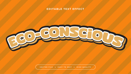 Wall Mural - Orange and white eco conscious 3d editable text effect - font style