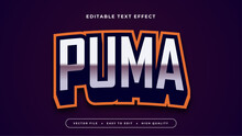Purple Violet Orange And White Puma 3d Editable Text Effect - Font Style