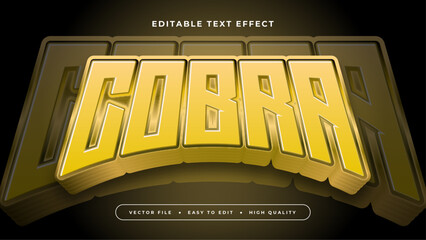 Wall Mural - Black and yellow cobra 3d editable text effect - font style