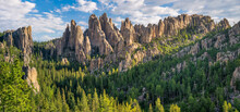 Early Morning View Of The Cathedral Spires Formation At Custer Sate Park - South Dakota From The Needles Highway
