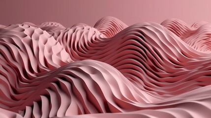 Wall Mural - Three dimensional render of pink wavy pattern. Pink waves abstract background texture. Print, painting, design, fashion. Line concept. Design concept. Art concept. Wave concept. Colourful background.