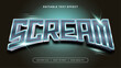 © QalamVision - Blue silver and black scream 3d editable text effect - font style