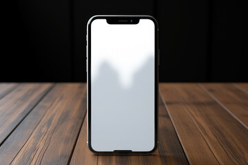 Wall Mural - A plain white smartphone, emphasizing the sleek and timeless design of modern technology. Generative Ai.