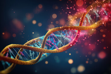 Poster - a detailed illustration of the human genome, showcasing the vast array of genes that contribute to i