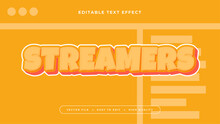 Orange White Streamers 3d Editable Text Effect - Font Style