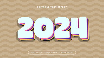 Wall Mural - Colorful 2024 3d editable text effect - font style
