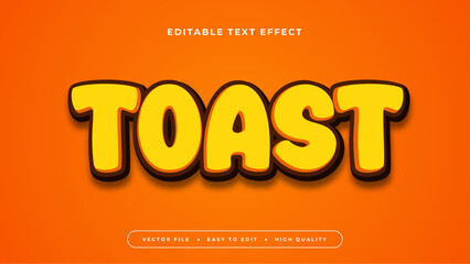 Yellow black and orange toast 3d editable text effect - font style