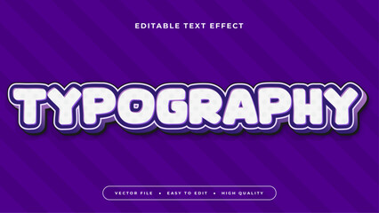 Poster - Purple white typography 3d editable text effect - font style
