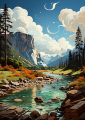 Wall Mural - Yosemite National Park, art