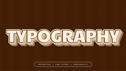 Poster - Brown cream typography 3d editable text effect - font style