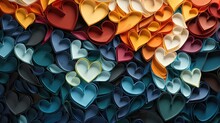 Many Small Colorful Hearts For Valentines Day