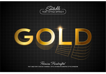 Poster - Shiny glow gold editable 3D vector text style effect, suitable for creating eye-catching text graphics for digital and print media such as posters, social media posts, banners, and advertisements.