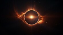Total Solar Eclipse 2024 Sun Moon Landscape Generative Art