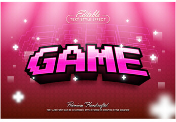Poster - Video game esport team editable 3D vector text style effect, suitable for creating eye-catching text graphics for digital media such as posters, social media posts, banners, and advertisements