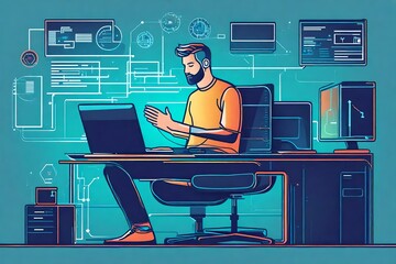 woman working on laptop