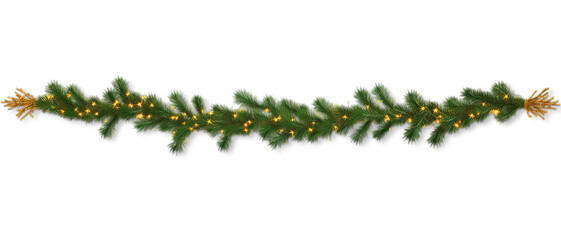 Wall Mural - Christmas tree branches decorations  on a transparent background.