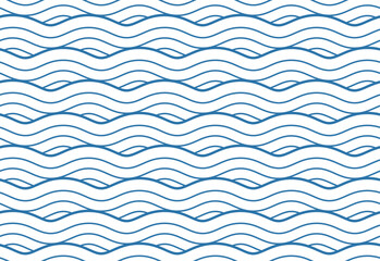 Wall Mural - Seamless pattern with blue waves