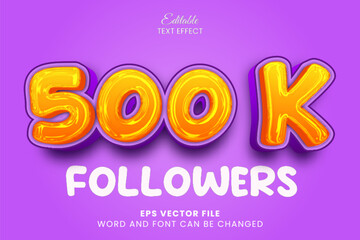 Wall Mural - 500 K followers 3d editable vector text effect