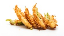 Generative AI : Vegetable tempura on isolated white background