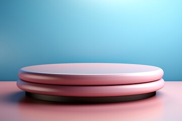 Poster - Generative AI : Abstract trendy composition with empty round podium platform
