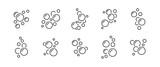Fototapeta  - Bubbles line icons set. Soap foam, fizzy drink, oxygen bubble, effervescent effect line icons set, editable stroke isolated on white, linear vector outline illustration, symbol logo design style