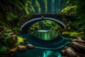 Wall Mural - bridges: nature's harmony in civilization