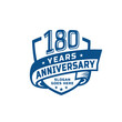 180 years anniversary celebration design template. 180th anniversary logo. Vector and illustration.
