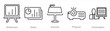 A set of 5 Business Presentation icons as white board, slides, keynote
