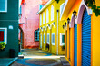 Colorful houses and building, minimal building, Abstract background of building, wallpaper. street picture. 