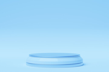 Poster - 3d illustration of a blue  podium. 3d rendering. Minimalism geometry background