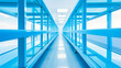 © Jahid - Infinite Perspective: A Serene Blue Corridor Stretching Endlessly Under a Bright Modern Sky
