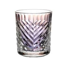 Zigzag Old. Fashioned Glass - Art Deco Inspired Crystal Glassware. Isolated on a Transparent Background. Cutout PNG.