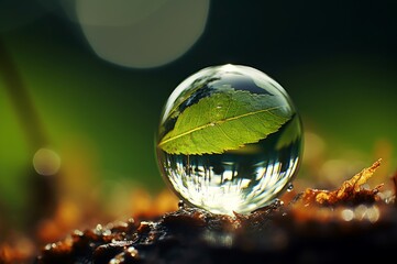Poster - Vast Macro drops nature. Dew rain purity. Generate Ai