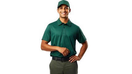 Canvas Print - Full length portrait of a Smiling delivery man 