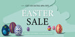 Easter Sale & Special offers header/ banner , blue background, editable text 