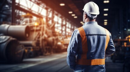 Poster - Professional engineer worker wearing uniform in a factory, 