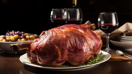 Wall Mural - roasted lamb chops HD 8K wallpaper Stock Photographic Image 