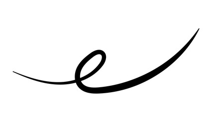 Poster - Simple curved calligraphy line, curved line with curl swish wave